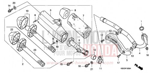 SILENCIEUX D'ECHAPPEMENT CRF150R8 de 2008